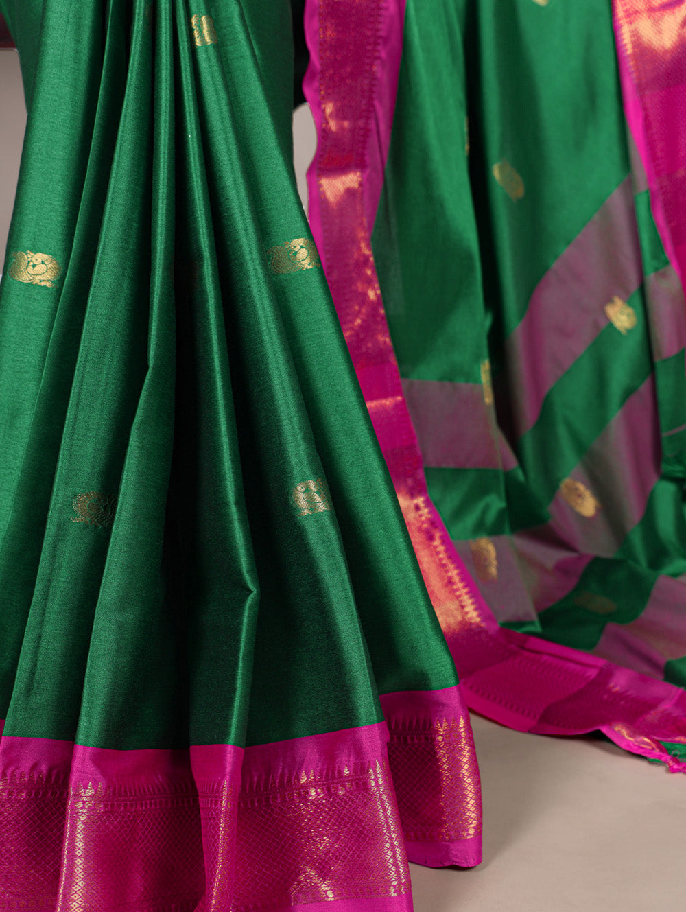 Cotton silk saree for wedding and puja