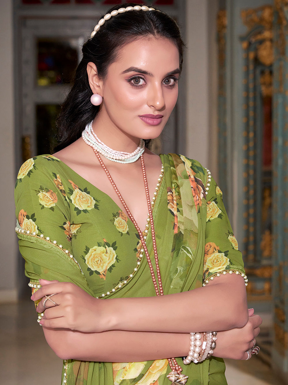 Mehendi saree for weddings and special occasions