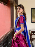 Pink Color Weaving Work With Paithani Concept Cotton Silk Lehenga Choli