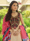 Trendy Beige Sequins Embroidered A Line Lehenga In Georgette