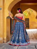 designer blue festive lehenga choli
