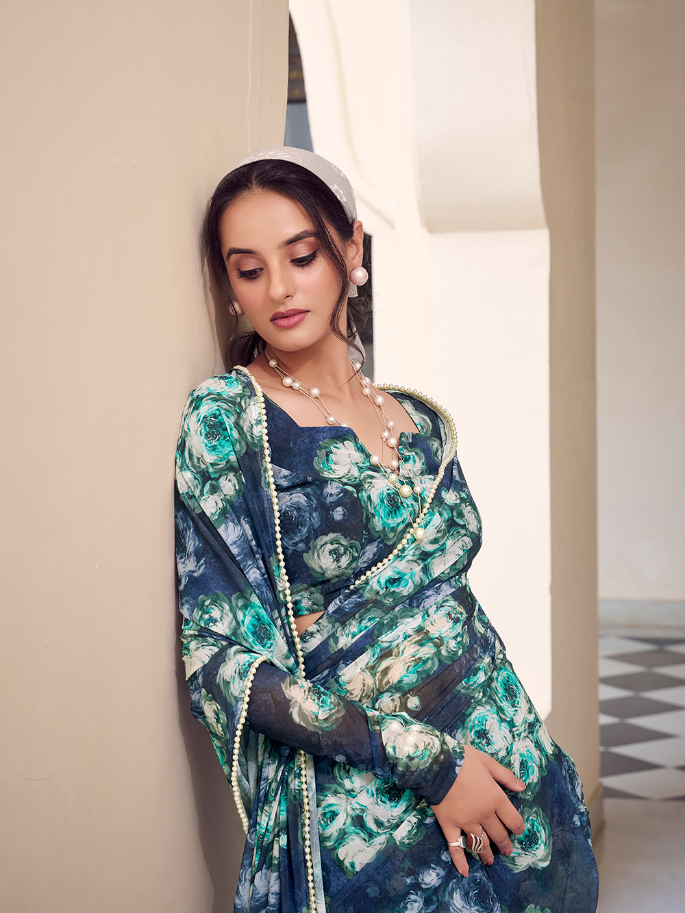 Lightweight marble saree for women