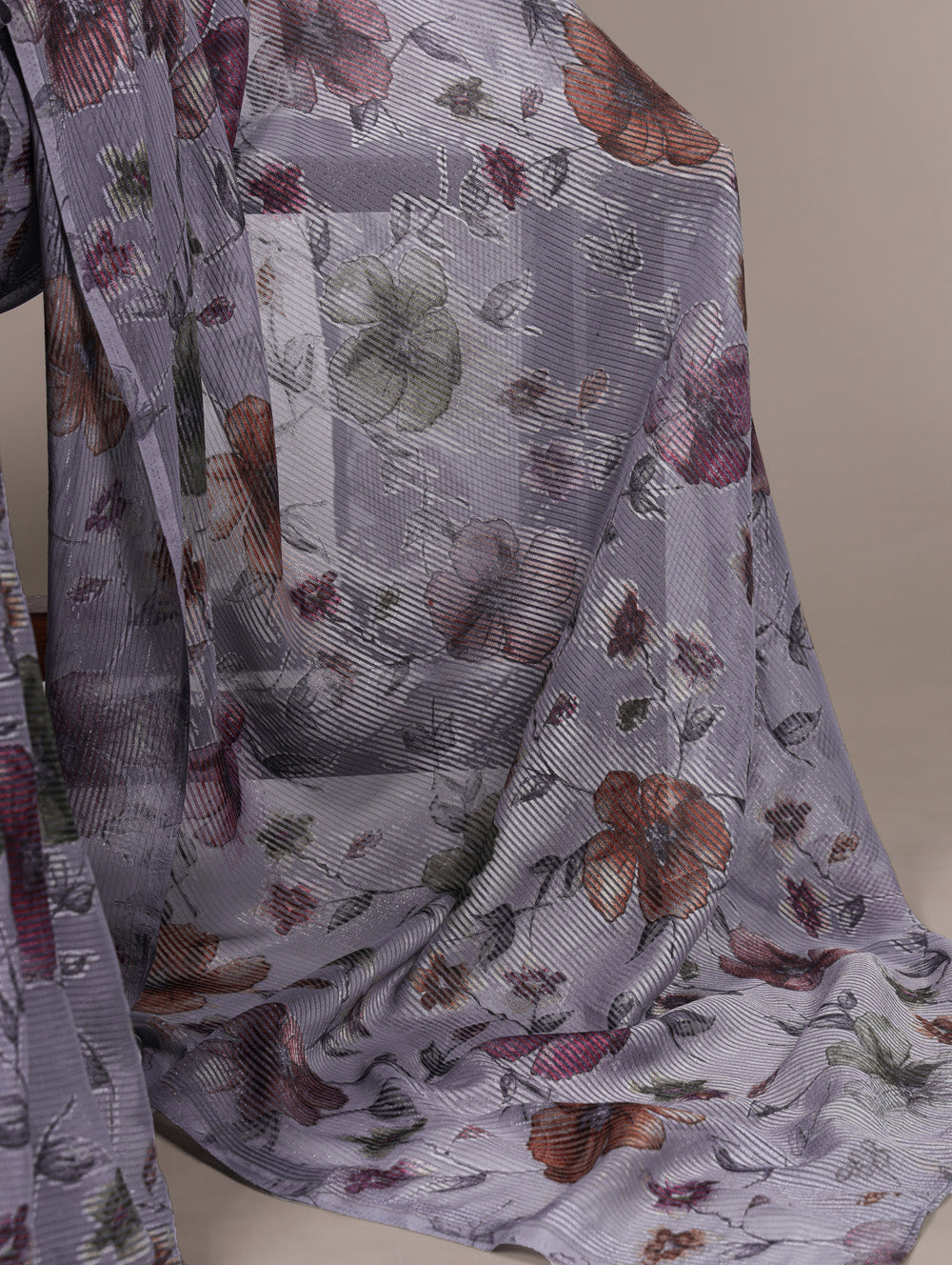 Grey festive saree for party wear