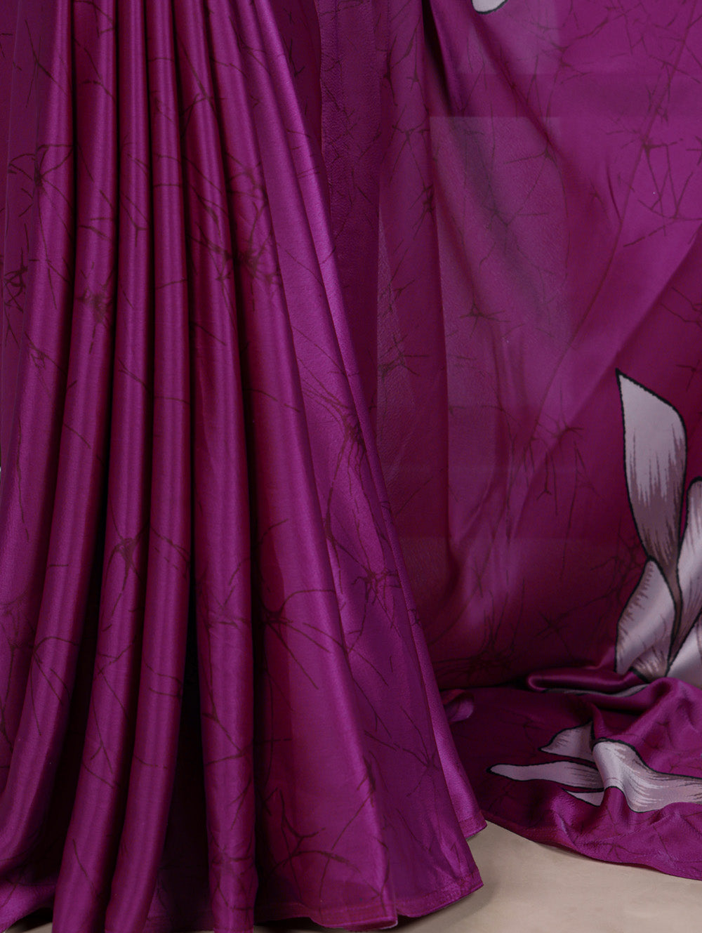 Party wear pink satin silk saree