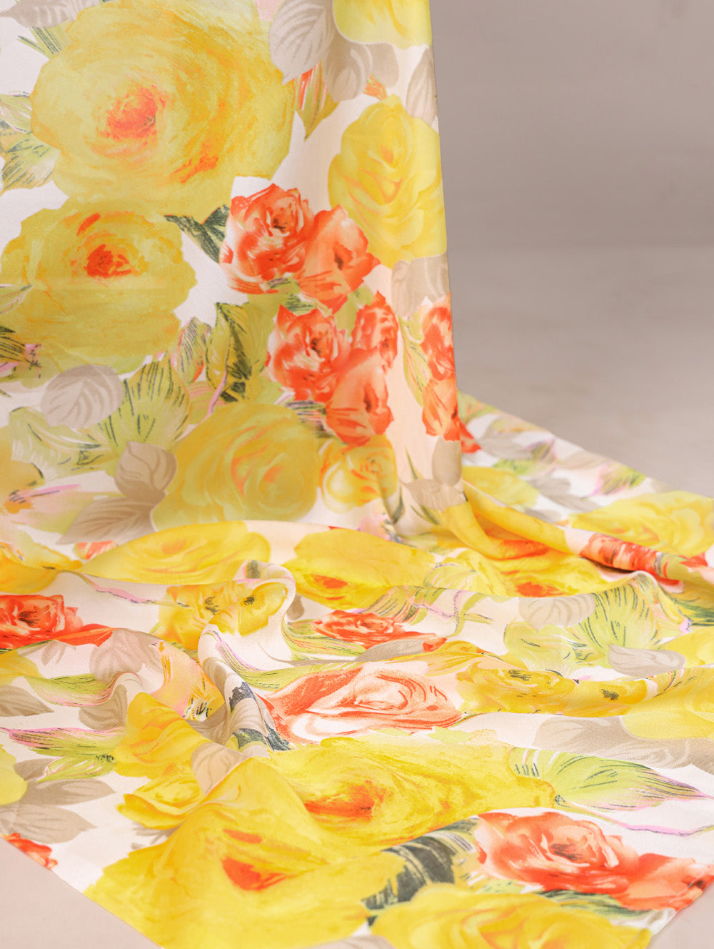 Designer floral printed satin saree