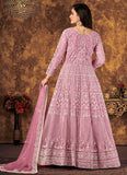 Trendy Pink Net Thread Embroidery Anarkali Salwar Kameez