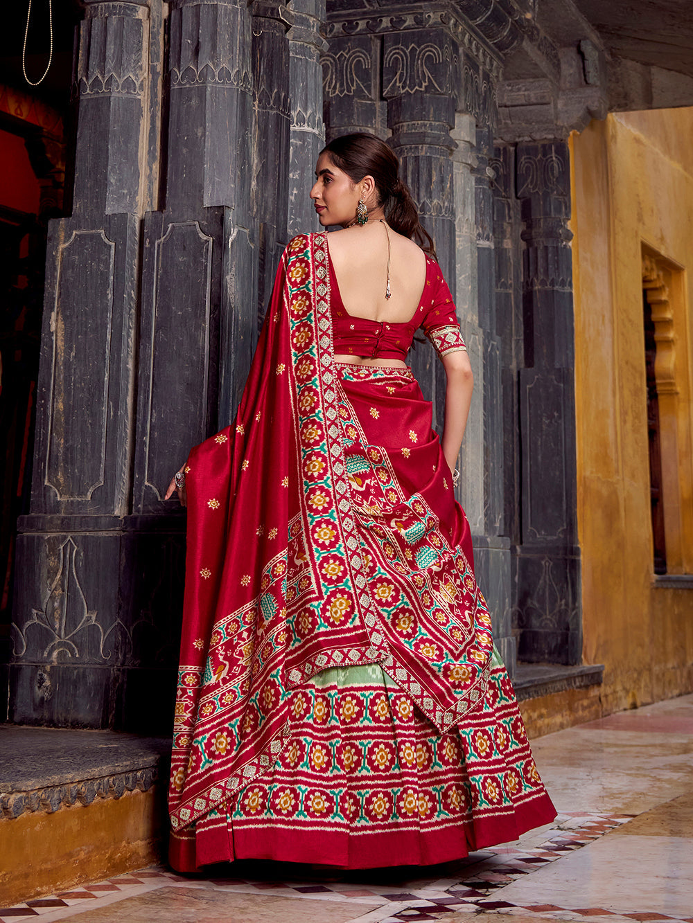 Indian festive wear patola print lehenga