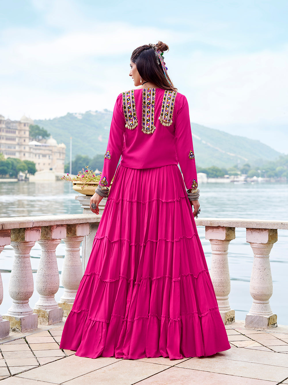 Mirror work festive lehenga for Navratri