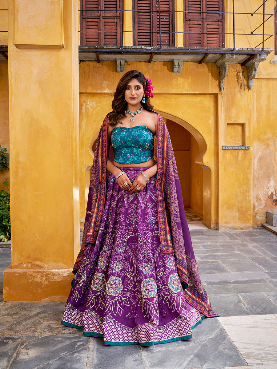 purple vaishali silk lehenga choli