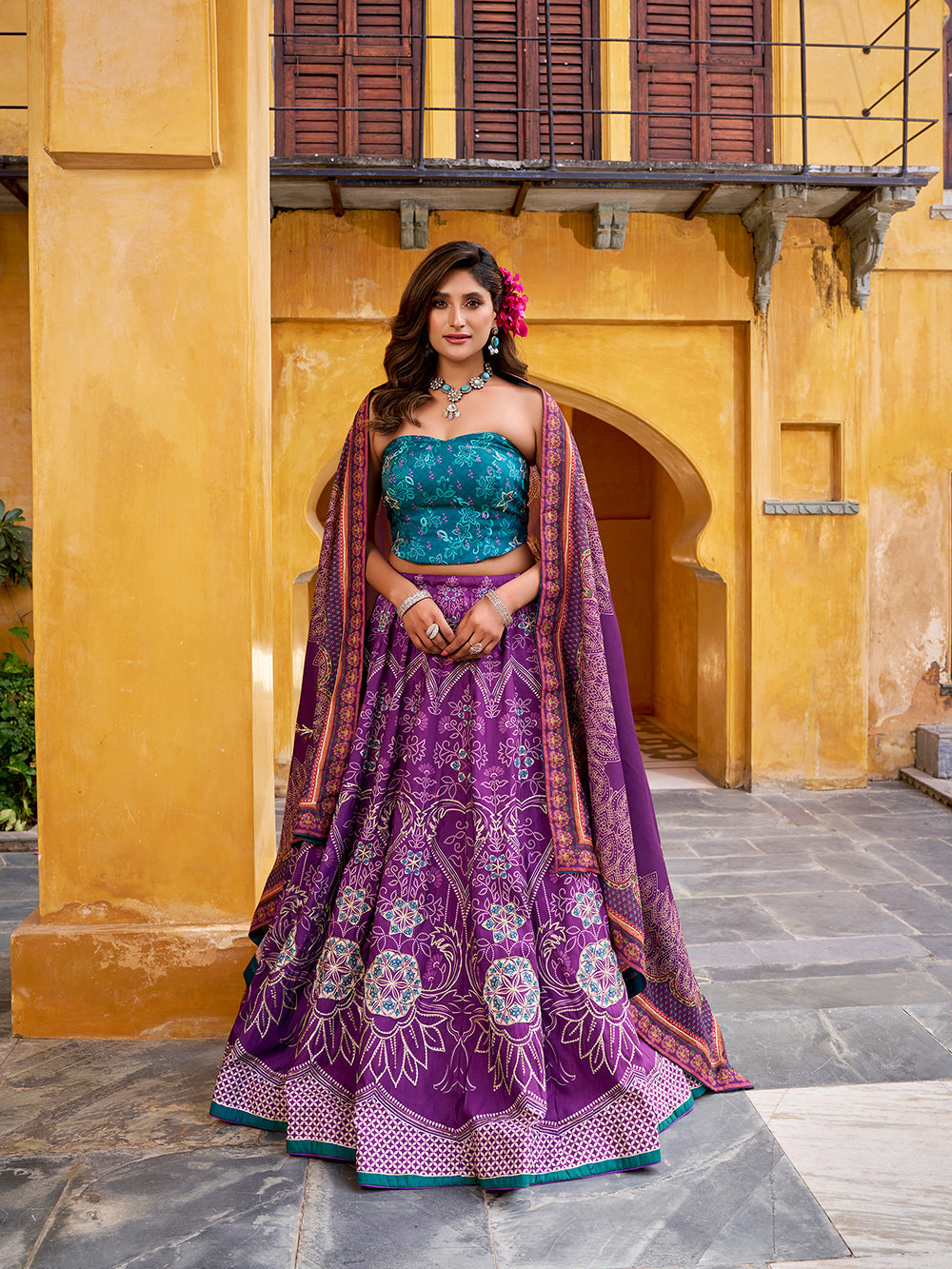 purple vaishali silk lehenga choli