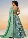 Vibrant Lime Green Poly Chiffon Indian Ethnic Lehenga Choli with Sequins Embroidery