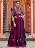 Vibrant Multicolor Viscose Rayon Designer Navratri Lehenga with Mirror Embroidery