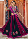 Vibrant Multicolor Viscose Rayon Designer Navratri Lehenga with Mirror Embroidery