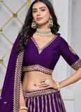 Designer Violet Wedding Guest Lehenga
