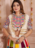 Multi color festive patch work lehenga with 9 meter flair