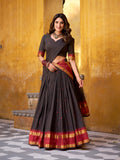 Black Color Zari Weaving Work Chanderi Lehenga Choli