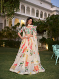 Cream lehenga with dupatta set