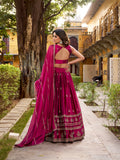 designer pink festive lehenga