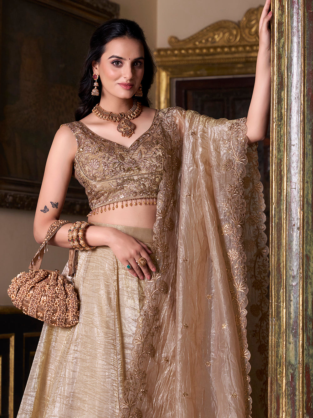 Wedding wear chiku lehenga choli