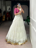 designer white festive lehenga choli