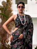 Elegant black lurex saree for evening wear