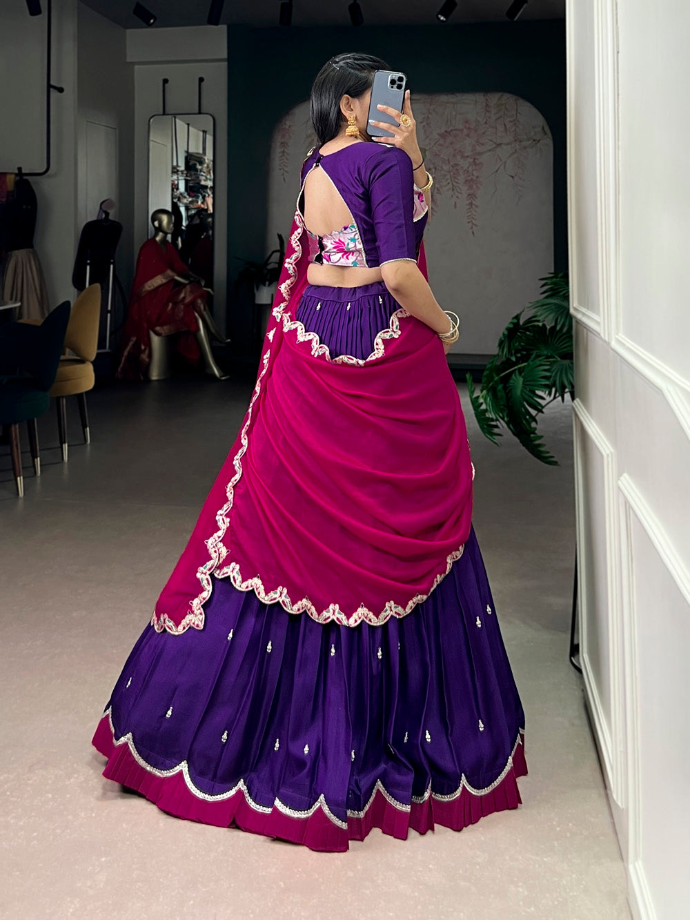 designer purple lehenga choli for wedding