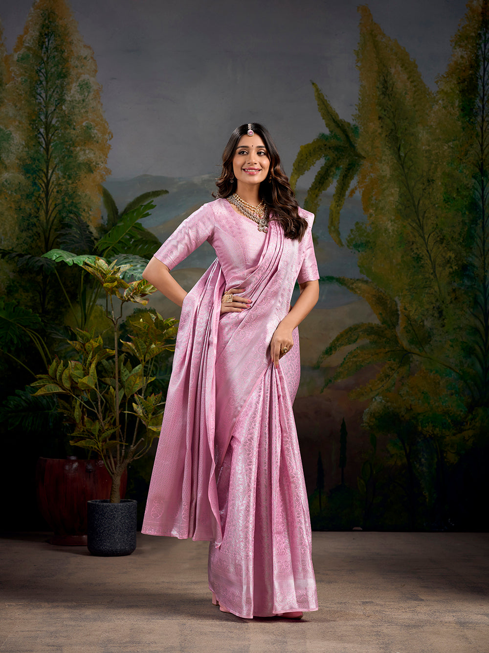 Zari weaving saree for weddings and festivals