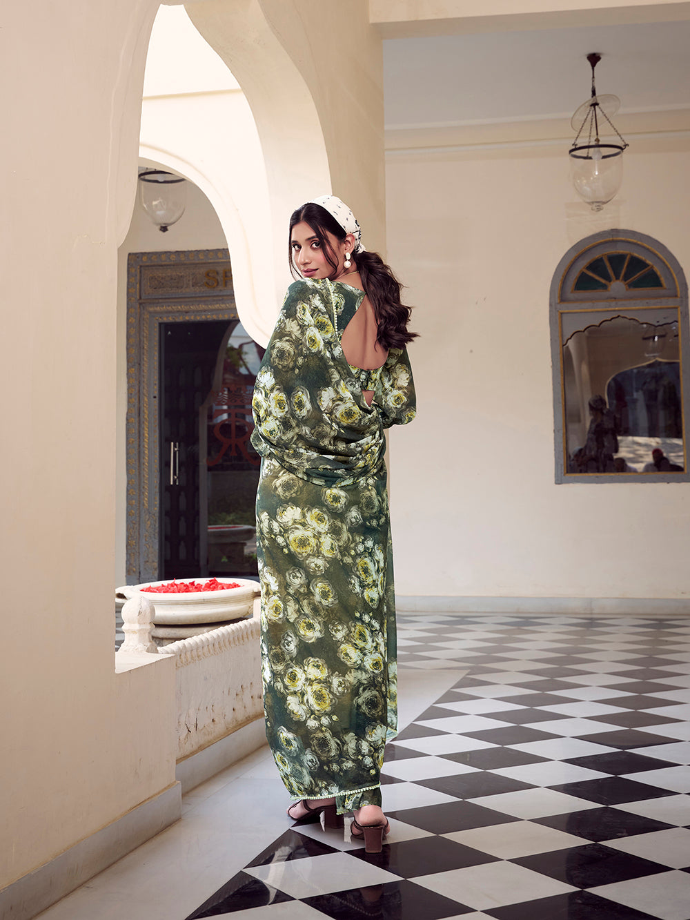 Lightweight marble saree for women