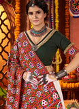 Elegant White Festive Navratri Lehenga with Gujarati-Style Mirror Work Blouse & Dupatta