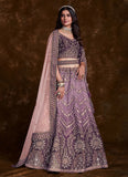 Wine Art Silk Lehenga Choli with Intricate Thread, Zari & Sequin Work