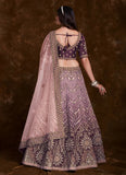 Wine Art Silk Lehenga Choli with Intricate Thread, Zari & Sequin Work