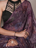 Elegant lurex brasso saree with silk blouse