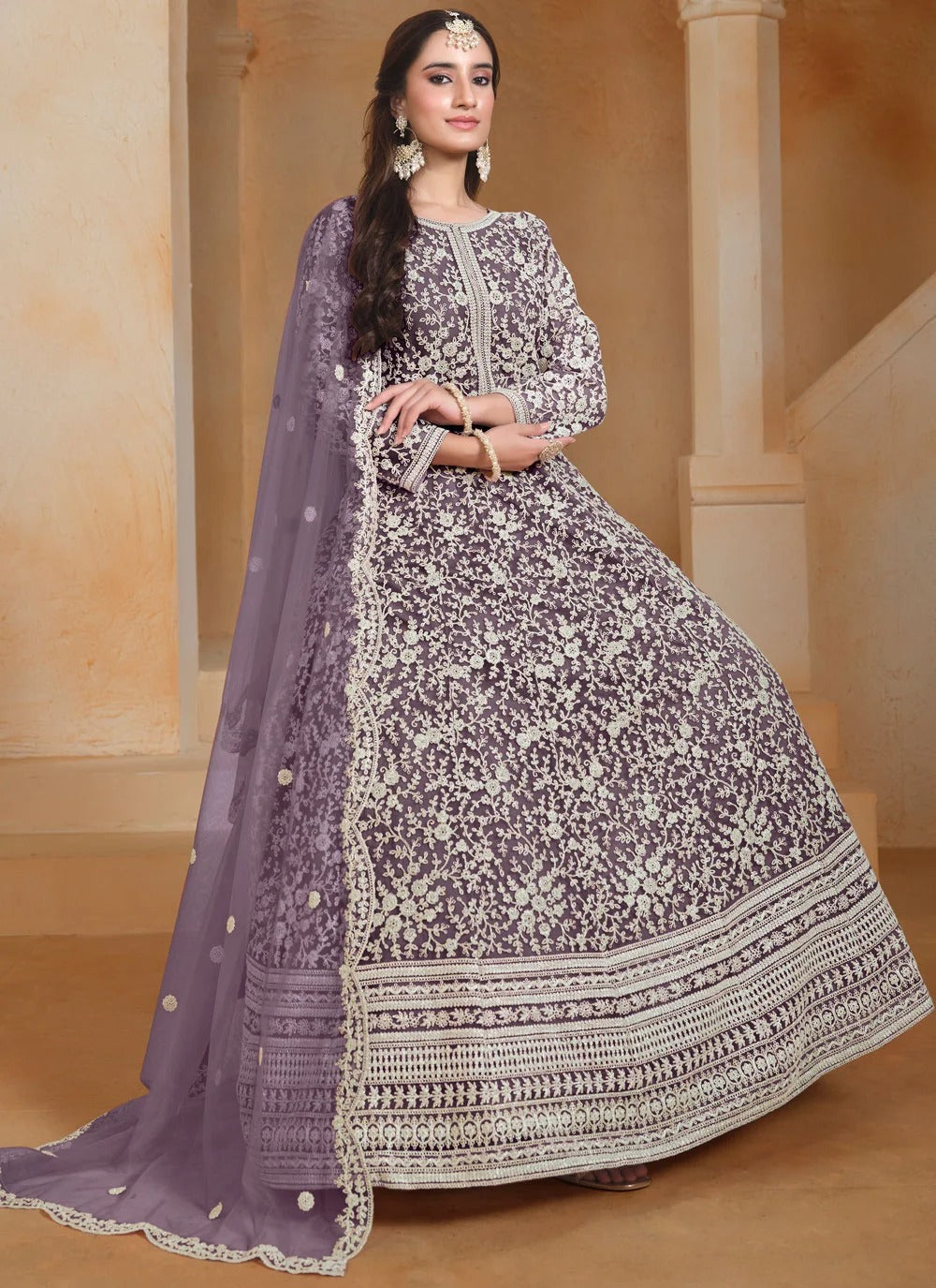 best wine anarkali suit