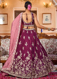 Elegant Wine Silk Lehenga for Wedding Functions