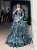Teal Blue Color Tasar Silk Co-ord Set