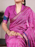 Kalamkari printed pallu saree
