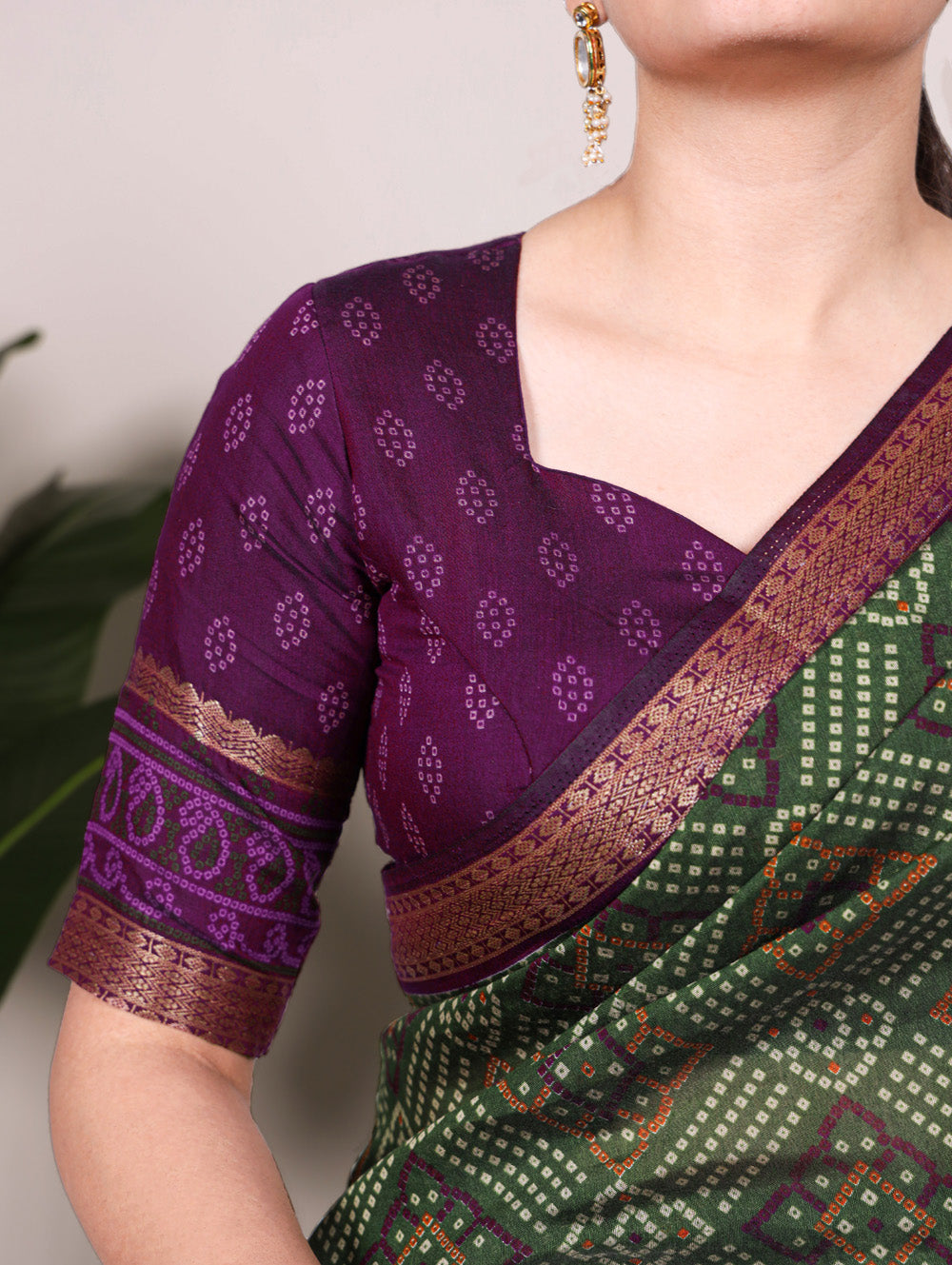 Traditional bandhej print saree