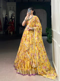 8 Meter Flair Yellow Chiffon Lehenga