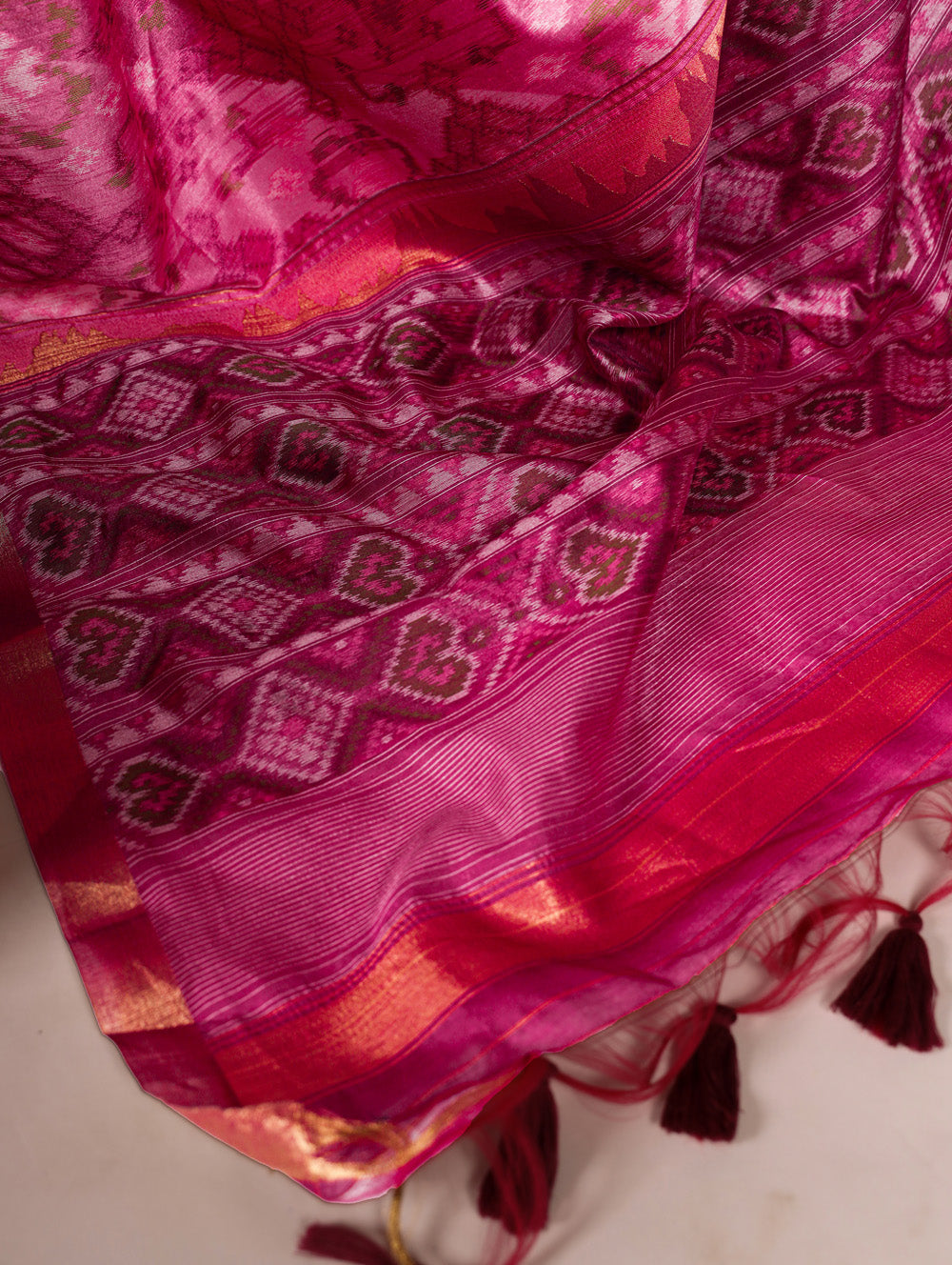 Pink patola saree for weddings and festivals