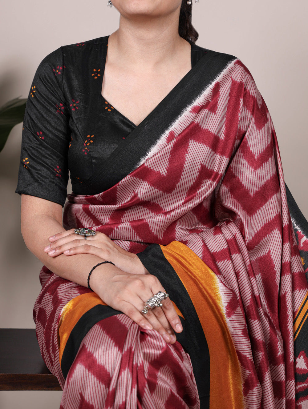 Printed silk saree for everyday wear