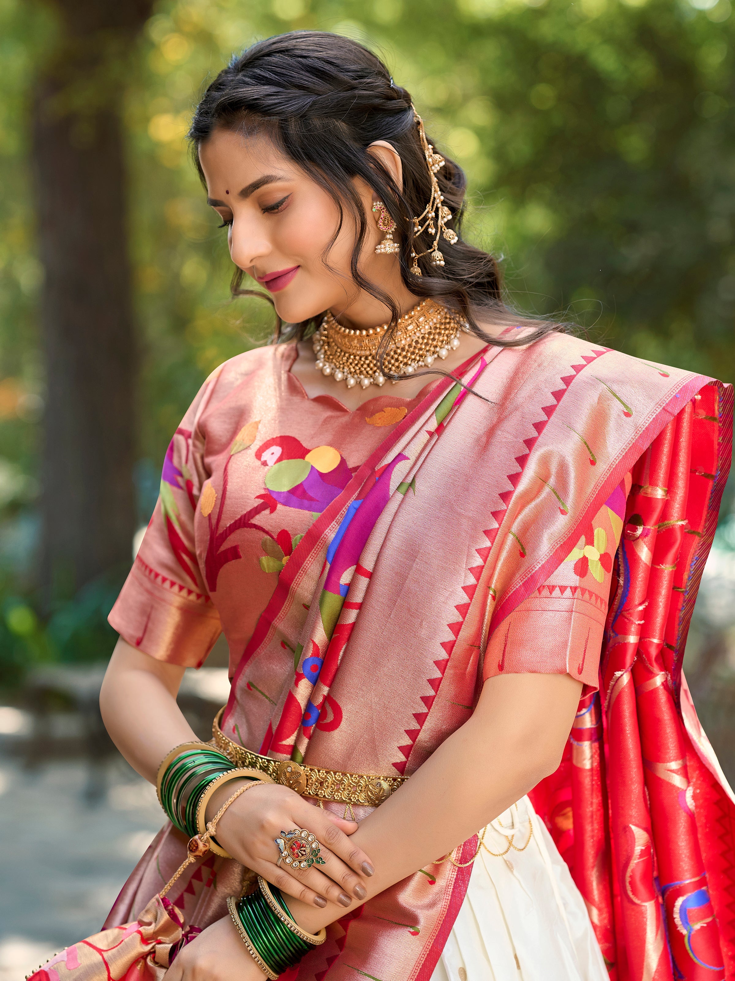 White Color Weaving Zari Work Jacquard Silk Lehenga Choli