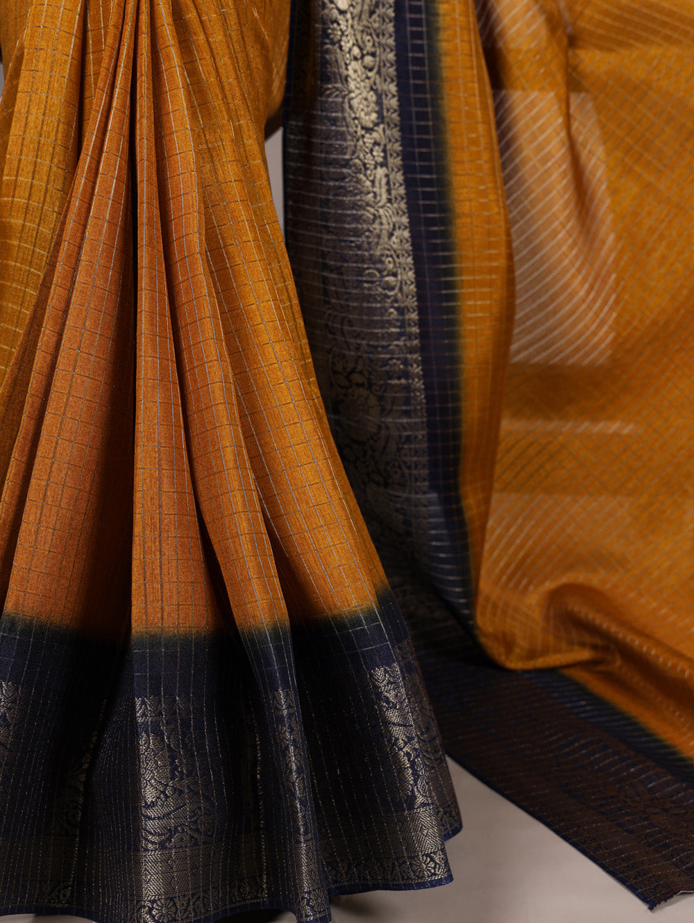 Mustard saree for wedding and festive wear