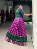 Purple leheriya lehenga for festive occasions