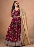 Women’s Burgundy Floor Length Wedding Wear Anarkali