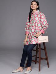 Women's Fuchsia Velvet Printed Tunic