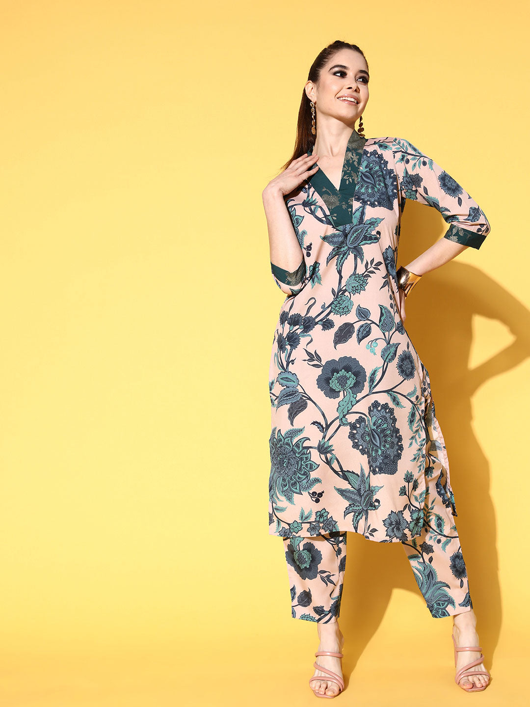 Buy Cream Kurta Suit Sets for Women by Readiprint Fashions Online | Ajio.com