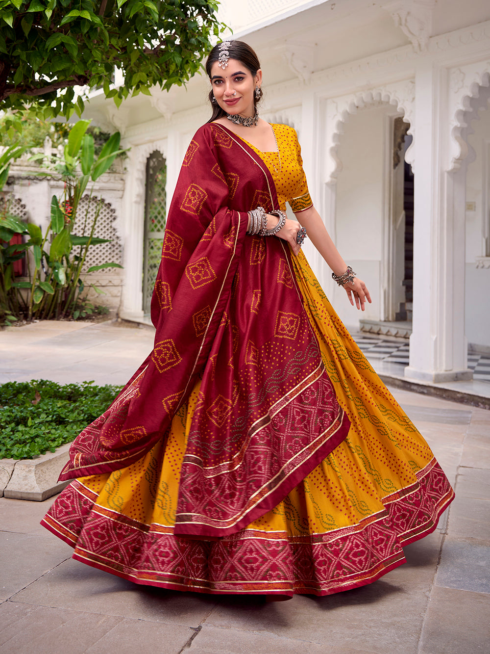 Traditional yellow festive lehenga choli