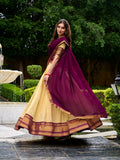 Brown lehenga choli with matching blouse and georgette dupatta