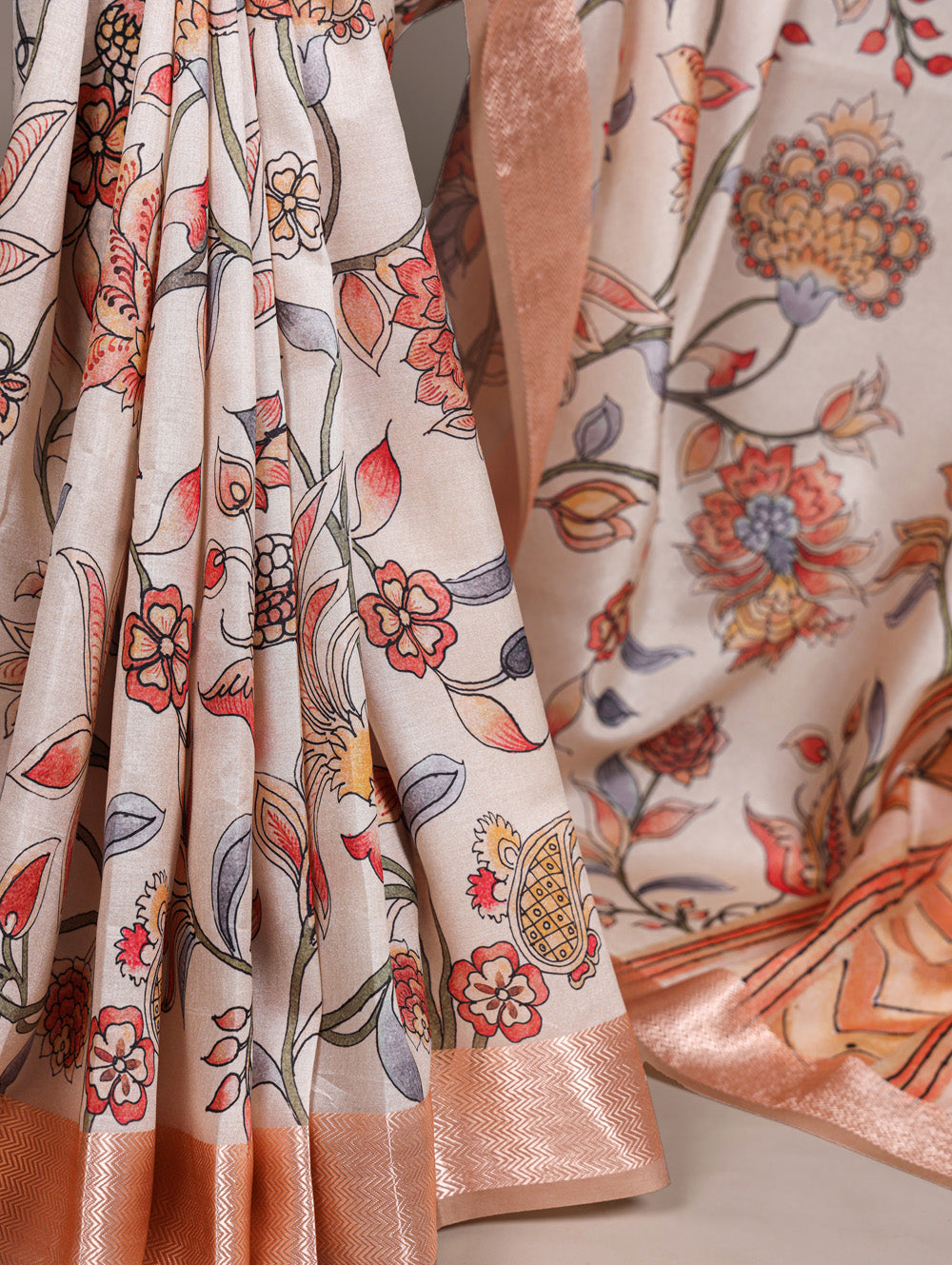 Traditional cream saree for weddings and festivals