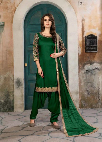 Sexy Green Rayon Pakistani Shalwar Kameez Patiyala Women Punjabi Suit Girl  Dress | eBay